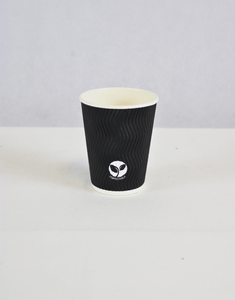 12oz Black Compostable Ripple Cups