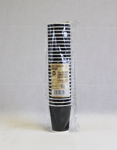 12oz Black Compostable Ripple Cups