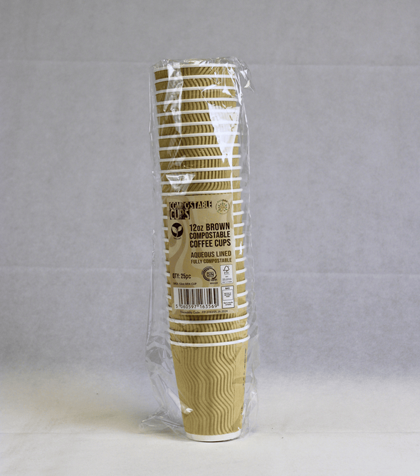 12oz Brown Compostable Ripple Cups