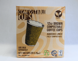 12oz Brown Compostable Ripple Cups