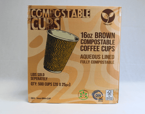 16oz Brown Compostable Ripple Cups