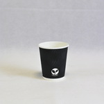 8oz Black Compostable Ripple Cups