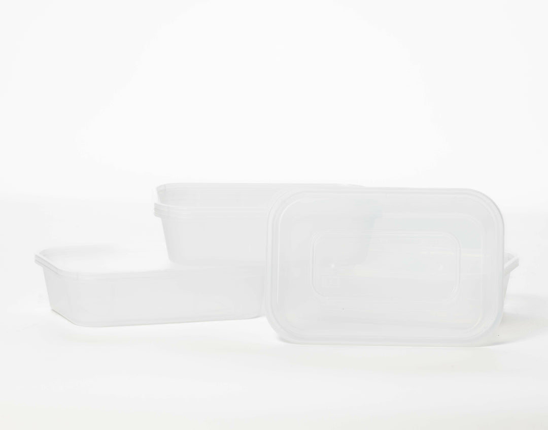 500ml Rectangular Plastic Food Containers & Lids - Smart Choice.