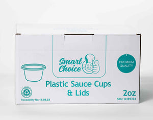 2oz Plastic Sauce Cups & Lids - Smart Choice.