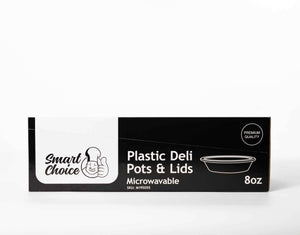 8oz Round Plastic Food Containers & Lids - Smart Choice.