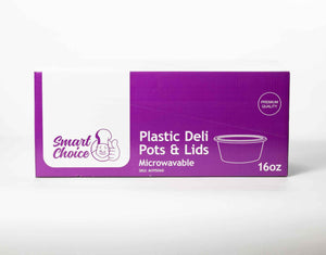 16oz Round Plastic Food Containers & Lids - Smart Choice - 5