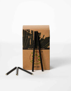 Black Mini Cocktail Paper Straws - 140mm.