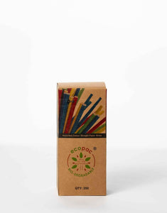 Assorted Colours Straight Paper Straws - 210mm.