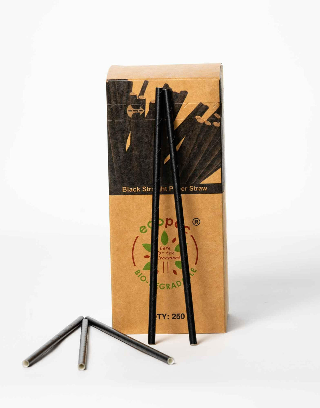 Black Paper Straws -  210mm.