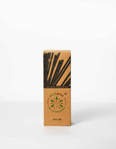 Black Long Paper Straws - 250mm.