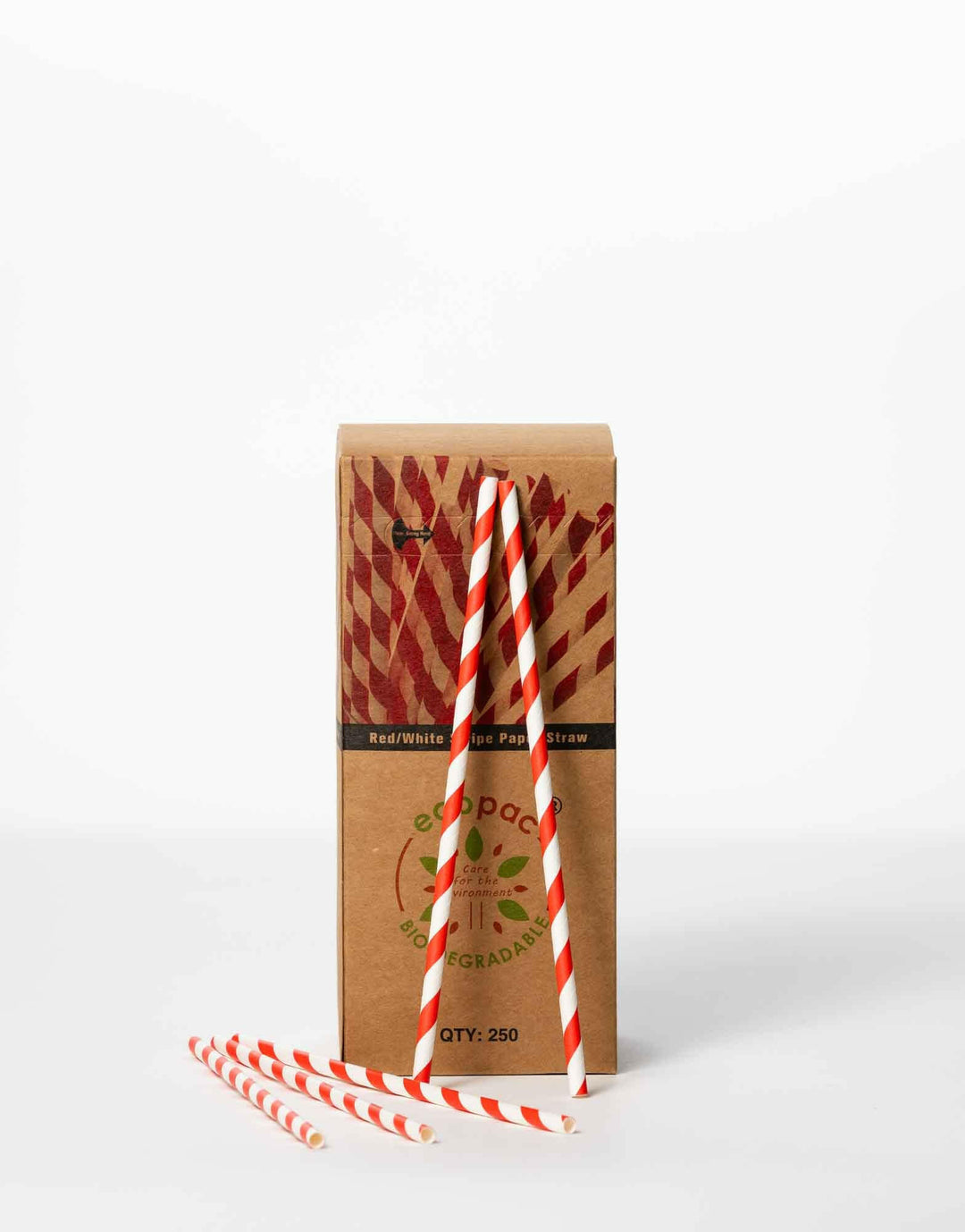 Red/White Candy Stripe Paper Straws - 210mm.