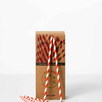 Red/White Candy Stripe Paper Straws - 210mm