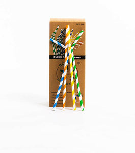 Assorted Colours Flexi Paper Straws - 210mm.