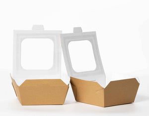 Medium Kraft Food Boxes (with window) - 32oz.