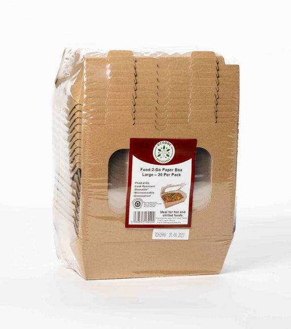 Large Kraft Food Boxes (with window) - 32oz.