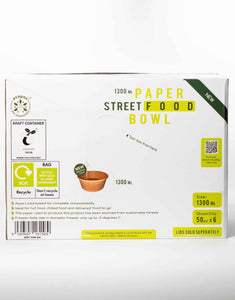 1300ml Round Kraft Street Food Bowls - 5