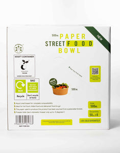 500ml Round Kraft Street Food Bowls.