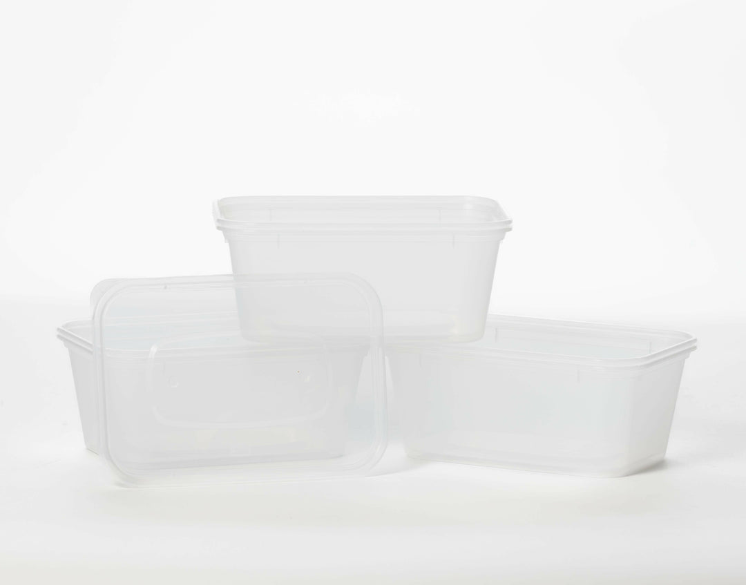 1000ml Rectangular Plastic Food Containers & Lids - Smart Choice.