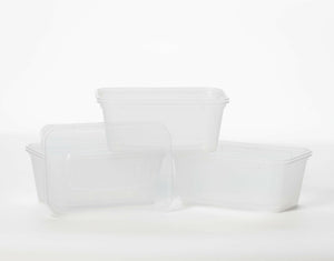 1000ml Rectangular Plastic Food Containers & Lids - Smart Choice.